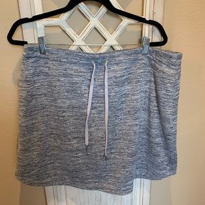 Soft grey drawstring skort.